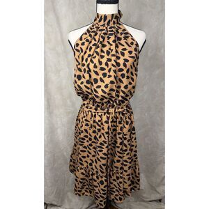 Flowy Edgy Versatile Animal Print Dress Women's S